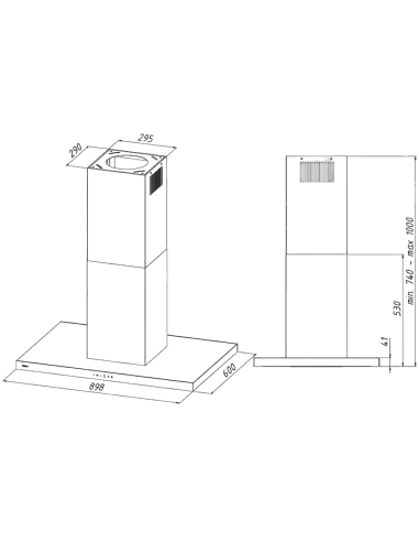 Вытяжка кухонная AKPO WK-9 Isla Feniks Slim Glass