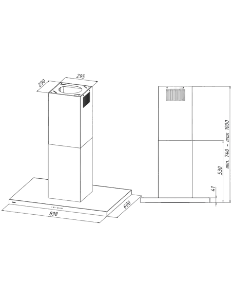 Витяжка кухонна AKPO WK-9 Isla Feniks Slim Glass