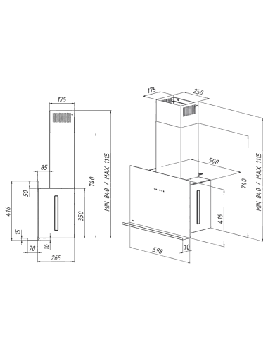 Вытяжка кухонная AKPO WK-9 Crystal