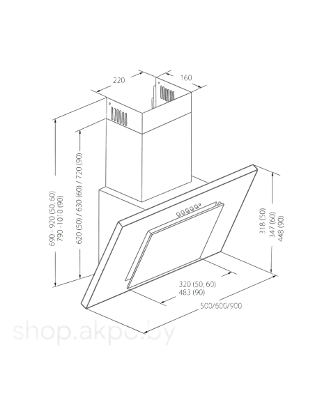 Вытяжка кухонная AKPO WK-4 Nero duo glass